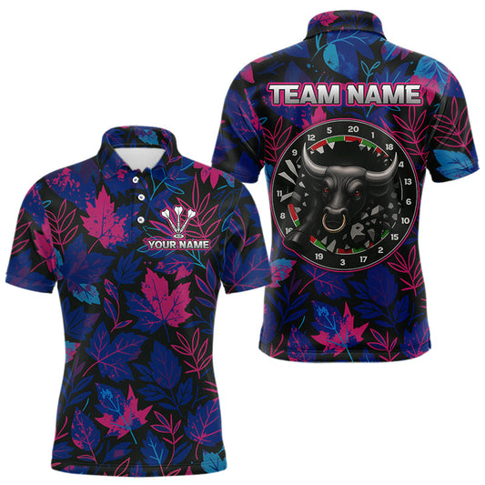 Maxcorners Floral Fury Bull Dartboard - Men's Colorful Darts Shirt - Custom Name For Players LM1812