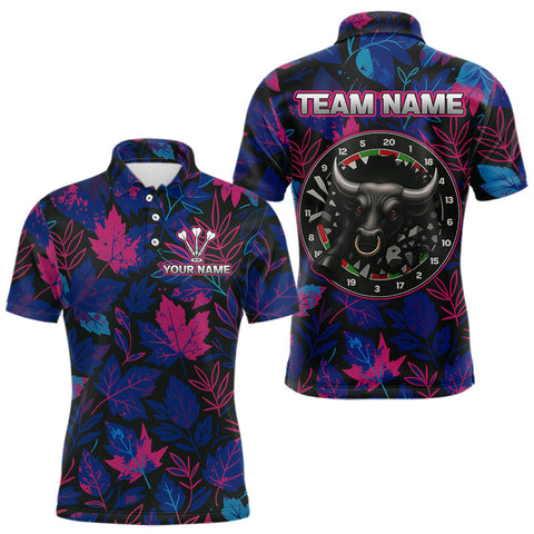 Maxcorners Floral Fury Bull Dartboard - Men's Colorful Darts Shirt - Custom Name For Players TU1906