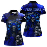 Maxcorners The Grim With Skulls Navy Smoke Men's Darts Team Shirt - Custom Name For Players LM2206
