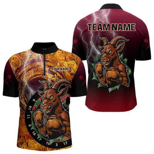 Maxcorners Brown Boxing Goat Dartboard Colorful Darts Shirt For Men - Custom Darts Jersey LM2206