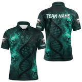 Maxcorners Dart's In My DNA Personalized Turquoise Dart Shirt For Men Skull Dartboard Dart Team Shirts LM1708