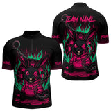 Maxcorners Flaming Rabbit & Pink Dartboard Darts Shirt For Men - Custom Name & Team Jersey LM3006