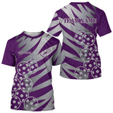 Maxcorners Custom Pickleball T-Shirt For Men Personalized Purple Outfit Pickleball Team Shirt MT2108