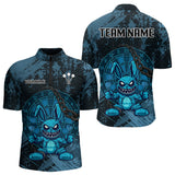 Maxcorners Crazy Rabbit Dartboard Arrows Grunge Darts Shirt For Men - Custom Name & Team | Opt1 - Blue  LM3006