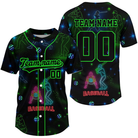 Maxcorners Cyberpunk Baseball Jersey For Men - Futuristic Design With Custom Name & Number LM2608