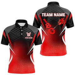 Maxcorners Flaming Dart Arrow In 180 Score Men's Darts Shirt - Custom Name For Dart Players MT1006