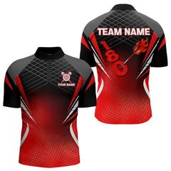 Maxcorners Flaming Dart Arrow In 180 Score Men's Darts Shirt - Custom Name For Dart Players MT1006