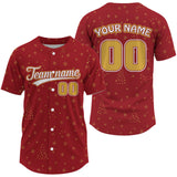 Maxcorners Custom Red Xmas Tree Baseball Jersey For Men Funny Merry Christmas Baseball Gifts LM0409