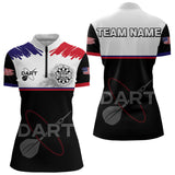 Maxcorners American Flag Grey Smoke Dartboard Men's Darts Shirt - Custom Name For Darts Jersey MT1006