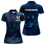 Maxcorners Azure Galaxy Tiger Dartboard Men's Darts Team Shirt - Custom Name For Darts Jersey LM1506
