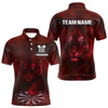 Maxcorners Red Galaxy Tiger Dartboard Men's Darts Team Shirt - Custom Name For Darts Jersey LM1506