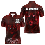 Maxcorners Red Galaxy Tiger Dartboard Men's Darts Team Shirt - Custom Name For Darts Jersey LM1506