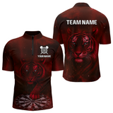 Maxcorners Red Galaxy Tiger Dartboard Men's Darts Team Shirt - Custom Name For Darts Jersey LM1506