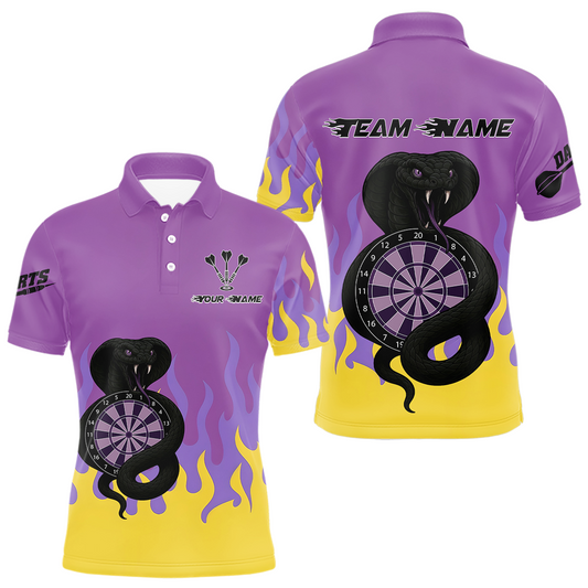 Maxcorners Purple Dartboard & Dark Cobra - Men's Darts Team Shirt - Custom Name For Players