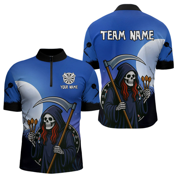 Maxcorners The Reaper Darts Gothic Style Men's Darts Team Shirt - Custom Name For Players LM2206