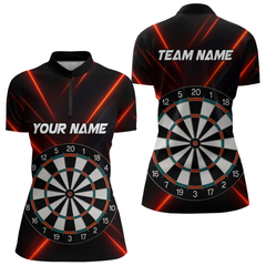 Maxcorners Men's Personalized Darts Shirt With Red Laser Streaks And Dual Dartboards