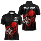 Maxcorners Men’s Darts Shirt With Navy Owl And Grunge Dartboard, Custom Name Option LM2404