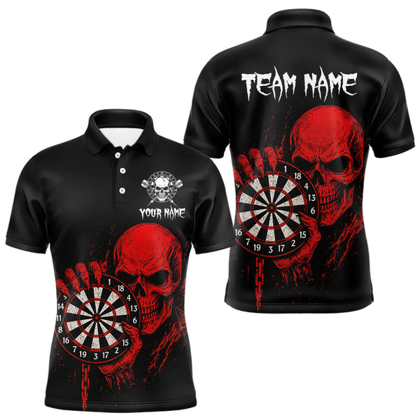 Maxcorners Men’s Darts Shirt With Navy Owl And Grunge Dartboard, Custom Name Option LM2404