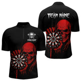 Maxcorners Men’s Darts Shirt With Navy Owl And Grunge Dartboard, Custom Name Option LM2404