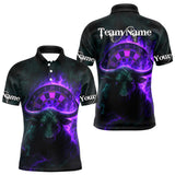 Maxcorners Purple Flaming Dartboard & Bull Darts Shirt For Men - Custom Name & Team Jersey LM3006