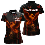 Maxcorners Custom US Flag Patriotic Polo Dart Shirt For Men Flame Eagle Skull Dart Jersey MT0609