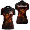 Maxcorners Custom US Flag Patriotic Polo Dart Shirt For Men Flame Eagle Skull Dart Jersey MT0609