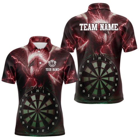 Maxcorners Men's Dart Polo & 1/4-Zip Shirt Custom Fantasy Eagle, Dart Team Jerseys | Red TU1108