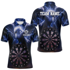 Maxcorners Men's Dart Polo & 1/4-Zip Shirt Custom Fantasy Eagle, Dart Team Jerseys | Blue TU1108