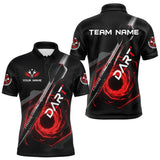 Maxcorners Black And Red Geometry Swirl Dart Arrow Custom Men Darts Polo Shirt Dart Gifts TU1711