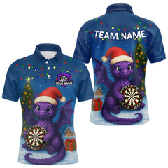 Maxcorners Custom Funny Dragon Dartboard Christmas Dart Polo Shirt For Men Xmas Gift Dart Jersey TU1609
