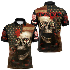 Maxcorners Custom Horror Cobra Skull Dartboard Dart Polo Shirt For Men Patriotic Dart Team Jersey TU2309