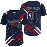 Maxcorners Custom American Flag Patriotic Baseball Shirt For Men Baseball Tournament Jerseys LM2509