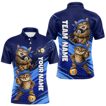 Maxcorners Custom Billiards Pool Shirt Funny Cat Couple Jersey, 8 Ball & 9 Ball Team Billiard Gift For Pooler LM0409
