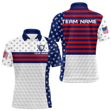 Maxcorners American Flag 250Th Anniversary Men Golf Polo Shirt Custom Golf Team Patriotic Golf Tops LM0106