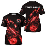 Maxcorners Custom Lightning Red Ball Scorpion Pickleball T-Shirt For Men Outfits Pickleball Jersey LM2509