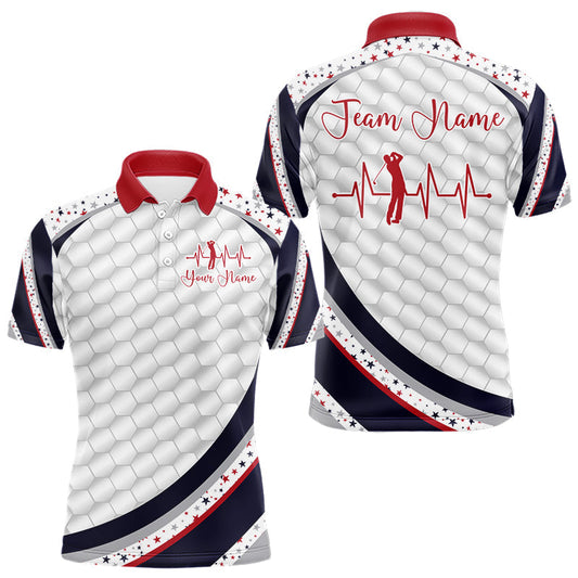 Maxcorners Mens Golf Polo Shirts Star Pattern Custom Patriotic Golf Team Shirts For Men, Golf Gifts