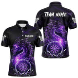 Maxcorners Purple Dartboard Lightning Dragon Stone Custom Mens Polo Dart Shirt Dart Team Jerseys TU2810