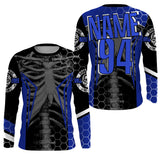 Personalized Racing Jersey UPF30+, Cool Bone Motorcycle Motocross Off-Road Riders Racewear