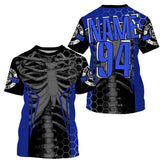 Personalized Racing Jersey UPF30+, Cool Bone Motorcycle Motocross Off-Road Riders Racewear