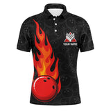 Maxcorners Funny Flame Bowling Ball Customized Name And Team Name 3D Shirt