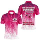 Maxcorners Funny Flamigo We're More Than Just Bowling Shirts for Women Men Team Bowling Jerseys  LM0910