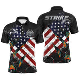 Maxcorners American Flag Bowling Strike Patriot Customized Name 3D Shirt