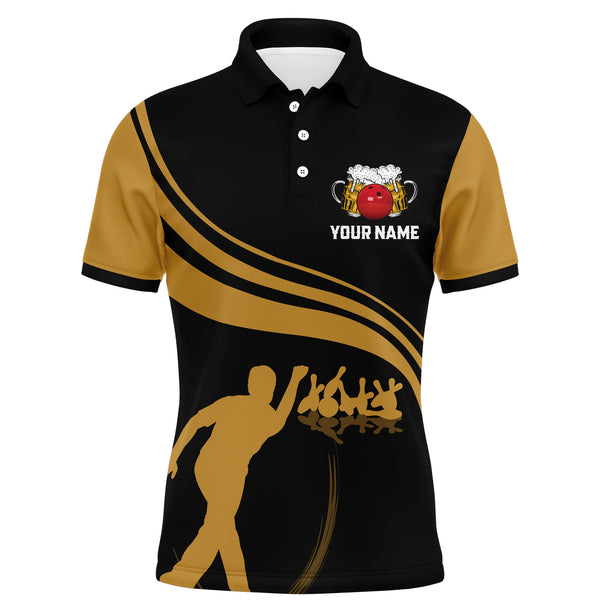 Maxcorners Bowling Beer Lovers Vintage Bowler Customized Name And Team Name 3D Shirt