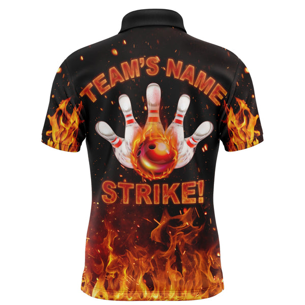 Maxcorners Flames Bowling Strike For Team Customized Name And Team Name 3D Shirt