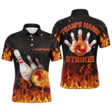 Maxcorners Flames Bowling Strike For Team Customized Name And Team Name 3D Shirt