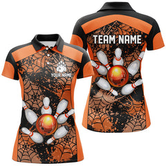 Maxcorners Orange Bowling Shirt Spider Bowling Shirt Customized Polo Shirt Unisex