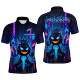 Maxcorners Custom Neon Lightning Bowling Shirt Funny Men Bowling Team Jersey Polo & 1/4-Zip Bowling Outfit TU1908