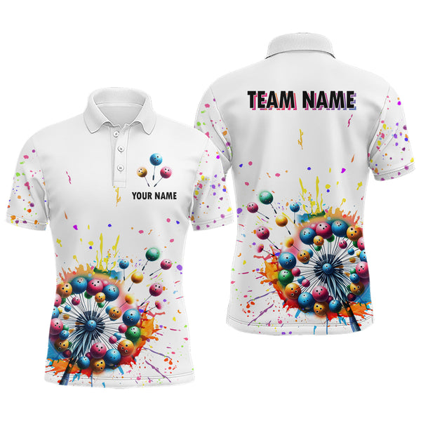 Maxcorners Dandelion Bowling Jersey Customized Name, Team Name 3D Polo Shirt