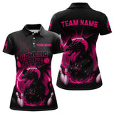 Maxcorners Pink Flame Dragon Bowling Shirt Custom Strike Bowling Team Jersey for Men Uniform LM2707
