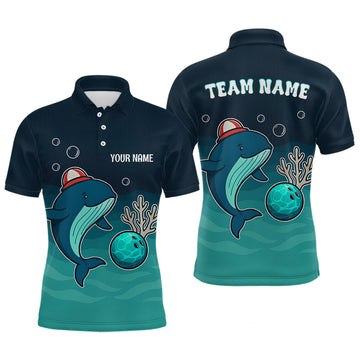 Maxcorners Custom Dolphin Bowling Shirt Summer Bowling Team League Polo Bowling Outfit
